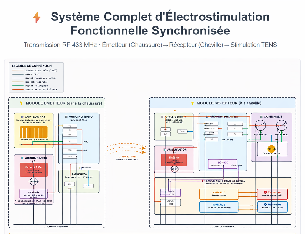 Schéma du système d’électrostimulation